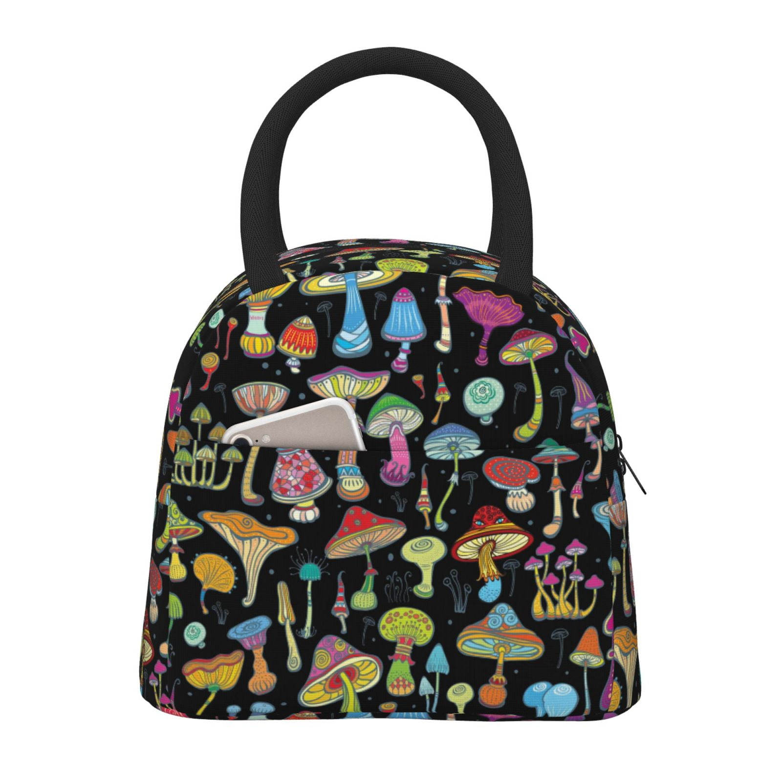 Balery Bright Mushrooms Pattern Lunch Bag Women, Lunch Box, Lunch Bag ...