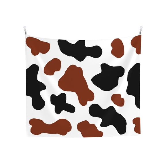 Balery Brown Black Cow Pattern Tapestry 60x51 Inches - Large Wall Hanging Tapestry for Bedroom, Living Room, Dorm Decor - Artistic and Aesthetic Room Decor