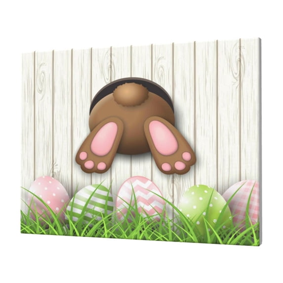 Balery Brown Bunny Pattern Canvas Decorative Picture – 30x40in Premium Wall Art, Modern Canvas Print for Home Decor（Horizontal）