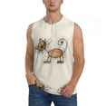 thumbnail image 1 of Balery Brown Cat Cartoon Men's Sleeveless Muscle Shirts Workout Tank Top, Moisture Wicking, Odor Protection-3X-Large, 1 of 8