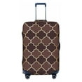 thumbnail image 1 of Balery Brown Gold Grid Luggage Cover Protector, Scratch And Dirt Resistant, Fits 18-32 Inch Luggage - Medium, 1 of 9