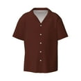 thumbnail image 1 of Balery Brown Men's Casual Button Down Shirt Short Sleeve Textured Summer Cuban Beach Shirts-3X-Large, 1 of 7