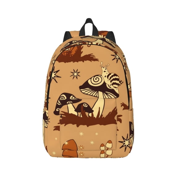 Balery Brown Mushrooms Vintage Canvas Backpack for Men and Women - Large Capacity, Durable Travel Laptop Bag for School, Work, Hiking, and Outdoor Activities