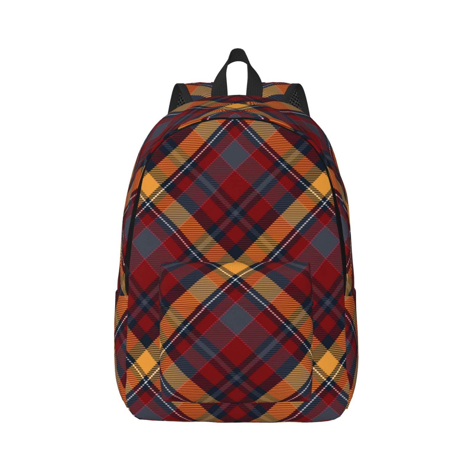 Balery Buffalo Check Plaid Vintage Canvas Backpack for Men and Women