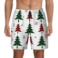 thumbnail image 1 of Balery Buffalo Plaid Christmas Trees Mens Swim Trunks Swim Shorts for Men Quick Dry Inseam Beach Shorts with Compression Liner Pocket-Large, 1 of 9