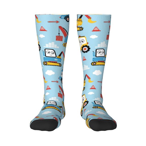 Balery Building Truck Fun Novelty Socks Men'S Women'S Crew Socks Funny Crazy Novelty Socks Quirky And Cool Socks