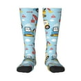 thumbnail image 1 of Balery Building Truck Printed Novelty Socks Men's Women's Crew Socks Sports Socks Knee High Socks Cotton Socks Quirky and Cool Socks, 1 of 9