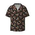thumbnail image 1 of Balery Bulldog with Sunglasses Men's Casual Button Down Shirt Short Sleeve Textured Summer Cuban Beach Shirts-4X-Large, 1 of 7