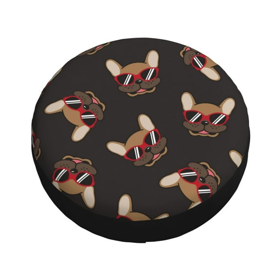 Balery Bulldog with Sunglasses Tire Covers - Tough Tire Wheel Protector for Truck, SUV, Trailer, Camper, RV -14 inch