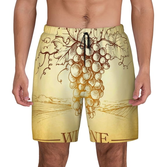 Balery Bunch of Grapes Mens Swim Trunks Swim Shorts for Men Quick Dry Inseam Beach Shorts with Compression Liner Pocket-3X-Large