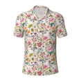 thumbnail image 1 of Balery Bunny Floral Printed Men’s Short Sleeve Polo Shirt, Midweight Men's Shirt,Golf Polo shirts -Small, 1 of 9