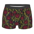 thumbnail image 1 of Balery Burgundy Peony Flowers Men's Boxer Briefs, Soft and Breathable Cotton Underwear with nylon Waistband-X-Large, 1 of 9