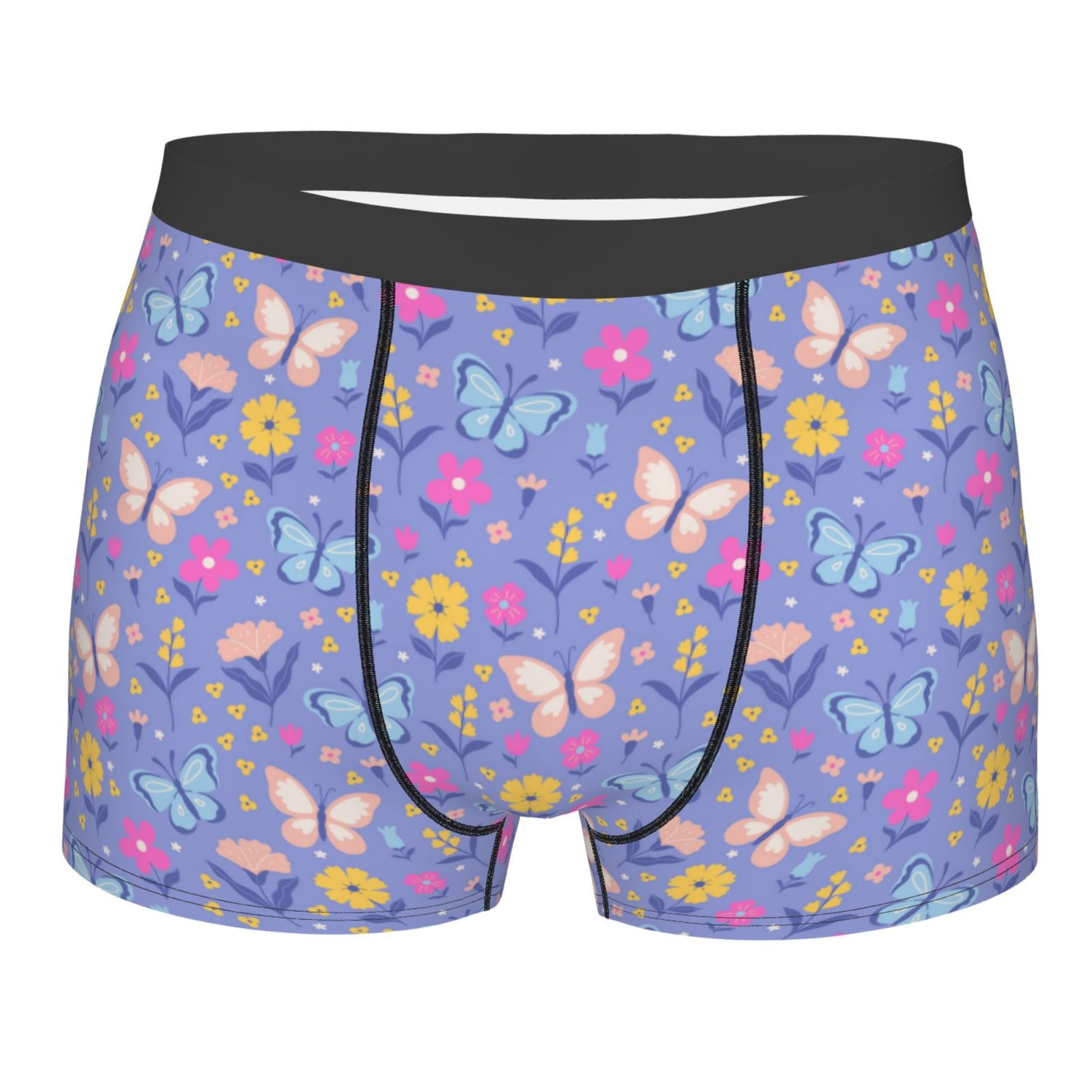 Balery Butterflies And Flowers Men's Boxer Briefs, Soft and Breathable ...