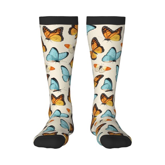Balery Butterflies Fun Novelty Socks Men'S Women'S Crew Socks Funny Crazy Novelty Socks Quirky And Cool Socks