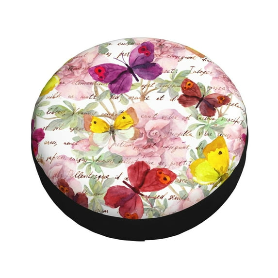 Balery Butterflies and Vintage Tire Covers - Tough Tire Wheel Protector for Truck, SUV, Trailer, Camper, RV -17 inch