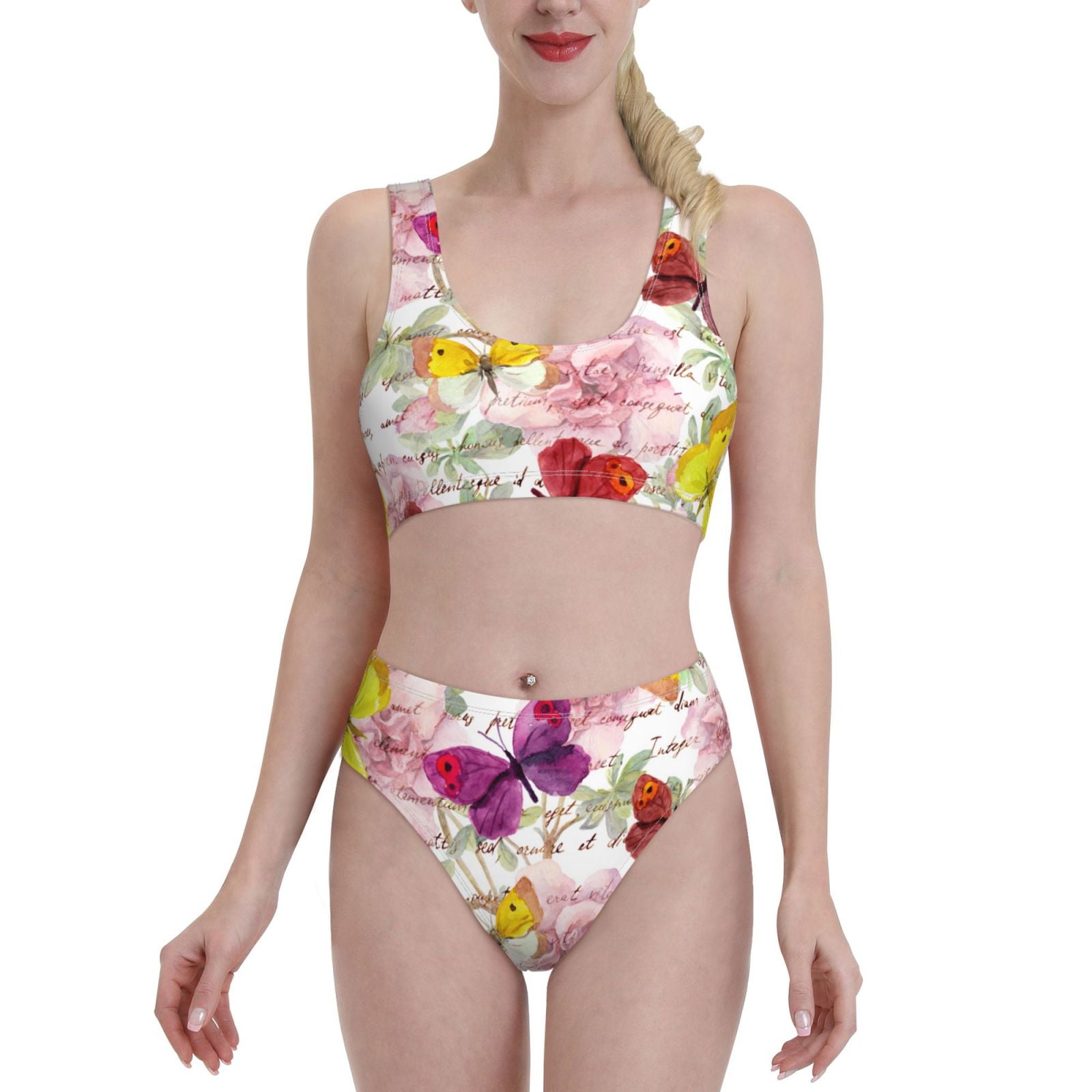 Balery Butterflies and Vintage Women Bikini Swimsuit Tankini Set 2