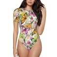 thumbnail image 1 of Balery Butterflies2 Women's Short Sleevee Crew Neck Bodysuit Tops Short Sleeve Tops Basic-Medium, 1 of 9