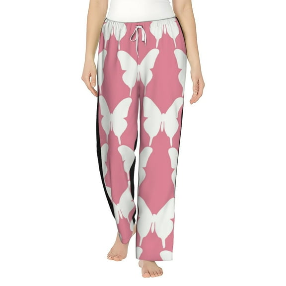 Balery Butterfly 2 print Women's Pajama Pants,Ultra Lightweight Pjs,Lounge Pant-Medium
