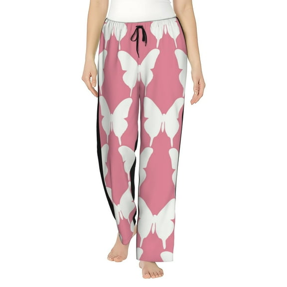 Balery Butterfly 2 print Women's Pajama Pants,Ultra Lightweight Pjs,Lounge Pant-Medium