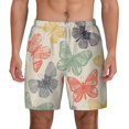 thumbnail image 1 of Balery Butterfly Mens Swim Trunks Swim Shorts for Men Quick Dry Inseam Beach Shorts with Compression Liner Pocket-Small, 1 of 9