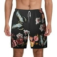 thumbnail image 1 of Balery Butterfly with Fowers Mens Swim Trunks Swim Shorts for Men Quick Dry Inseam Beach Shorts with Compression Liner Pocket-Medium, 1 of 9