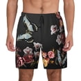 thumbnail image 1 of Balery Butterfly with Fowers Mens Swim Trunks Swim Shorts for Men Quick Dry Inseam Beach Shorts with Compression Liner Pocket-XX-Large, 1 of 9