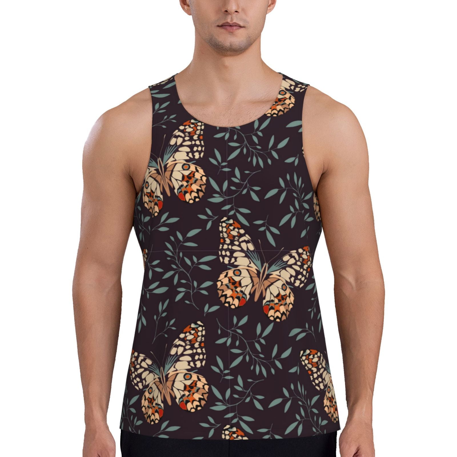Balery Butterfly1 Pattern Men's Workout Tank Top Gym Muscle Tee Fitness ...