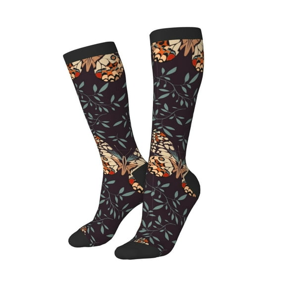 Balery Butterfly1 Printed Novelty Socks Men's Women's Crew Socks Sports Socks Knee High Socks Cotton Socks Quirky and Cool Socks