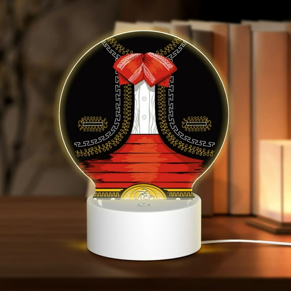 Balery CHARRO SUIT Pattern Acrylic Night Light Gift with 3 Color ModesTouch-Sensitive LED Lamp Perfect Gift for Mother's Day, Birthday, or Christmas