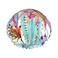 thumbnail image 1 of Balery Cactus Shower Caps, Double Layer Waterproof Shower Cap, Double Layers Reusable Shower Cap With Soft Comfortable For Long Thick Hair Soft Bath Shower Hair Caps, 1 of 9
