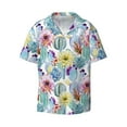 thumbnail image 1 of Balery Cactus1 Men's Casual Button Down Shirt Short Sleeve Textured Summer Cuban Beach Shirts-XX-Large, 1 of 7