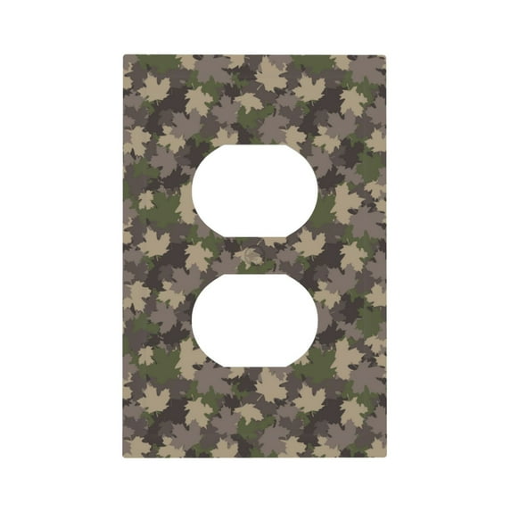 Balery Camouflage maple for Duplex Wall Plates Kit, Electrical Outlet Covers, Standard Size 1-Gang 5.0" x3.0", Electric Receptacle Plug Covers-Style S