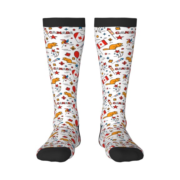 Balery Canada Day Fun Novelty Socks Men'S Women'S Crew Socks Funny Crazy Novelty Socks Quirky And Cool Socks