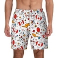 thumbnail image 1 of Balery Canada Day Mens Swim Trunks Swim Shorts for Men Quick Dry Inseam Beach Shorts with Compression Liner Pocket-XX-Large, 1 of 9