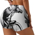 thumbnail image 1 of Balery Capybara Riding Bicycle Printed Workout Shorts for Women Seamless Scrunch Short Gym Yoga Running Sport Active Exercise Fitness Shorts-Medium, 1 of 8