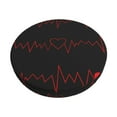 thumbnail image 1 of Balery Cardiogram And Heart Velvet Round Bar Chair Cushion Cover Adjustable, Protects From Scratches And Stains, Soft & Washable Ideal For Wooden And Metal Stools - 13 Inch, 1 of 7