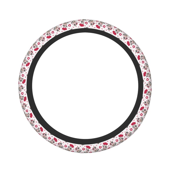 Balery Caring Cow print Steering Wheel Covers Elastic Skidproof Steering Wheel Protective Cover Case for Men Women Universal 15 Inches Cars Accessories