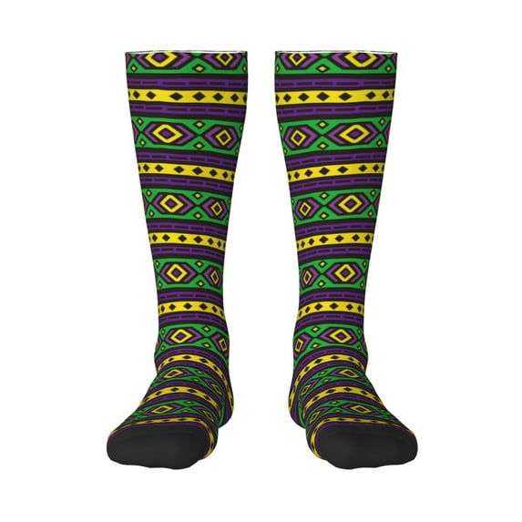 Balery Carnival Mardi Gras Printed Novelty Socks Men's Women's Crew Socks Sports Socks Knee High Socks Cotton Socks Quirky and Cool Socks