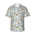 thumbnail image 1 of Balery Carrot Rabbit Print Men's Hawaiian Shirts Short Sleeve Beach Shirt Relaxed Fit Vacation Button Down Shirts-Medium, 1 of 9