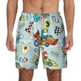 thumbnail image 1 of Balery Cartoon Car Racing Mens Swim Trunks Swim Shorts for Men Quick Dry Inseam Beach Shorts with Compression Liner Pocket-3X-Large, 1 of 9