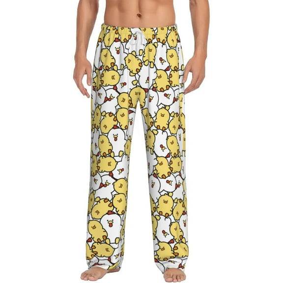 Balery Cartoon Chicken print Men's Pajama Pants,Ultra Lightweight Pjs,Lounge Pant-Medium