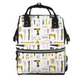 thumbnail image 1 of Balery Cartoon Color repair Tool Pattern Mummy Backpack - Waterproof Twill Canvas, Large Capacity Diaper Bag with Multiple Pockets and Adjustable Straps, 1 of 6