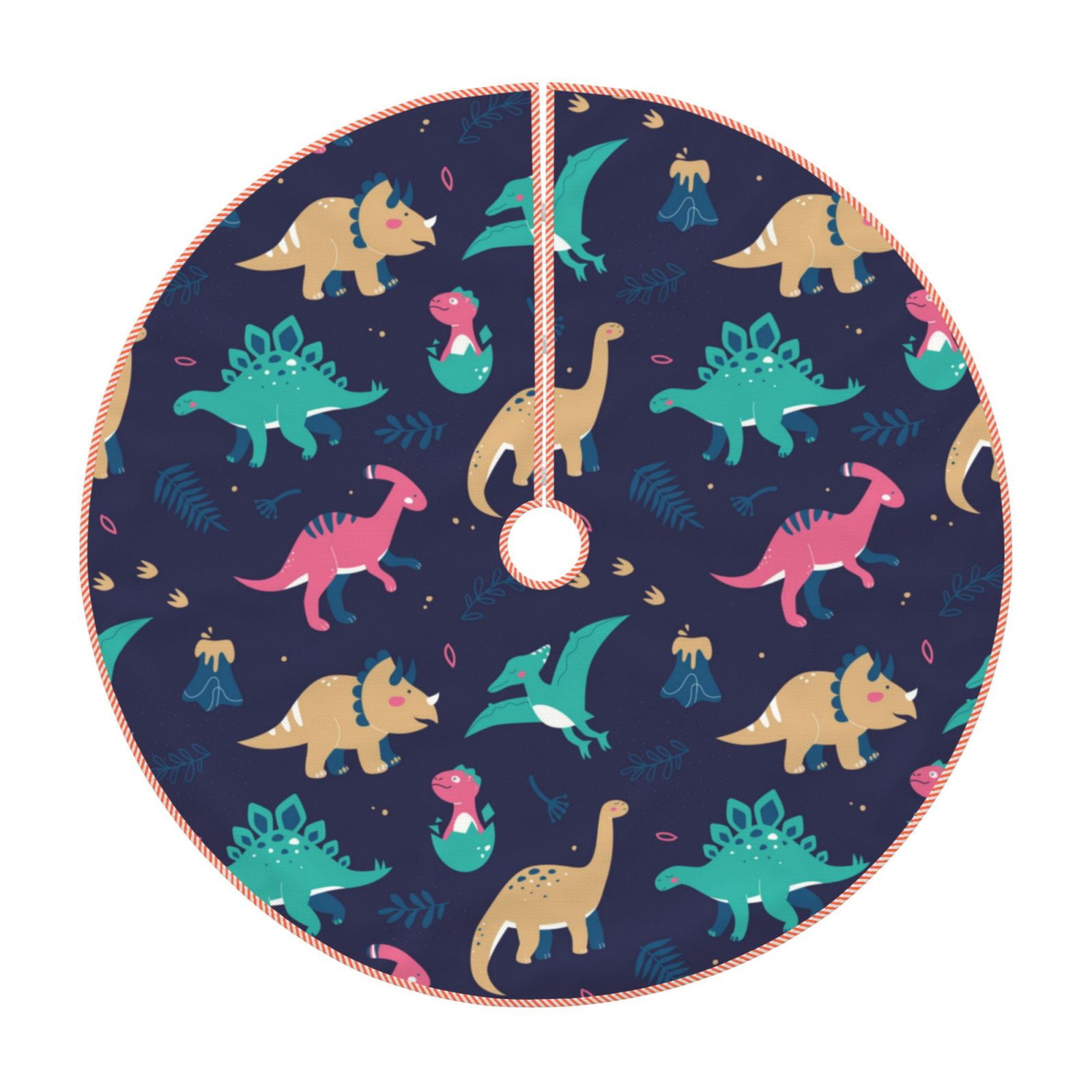Balery Cartoon Dinosaur Printed Christmas Tree Skirt , Merry Christmas