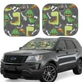 thumbnail image 1 of Balery Cartoon Dinosaurs.Cute Dinosaurs Sun Shield 2 Pack For Car Front Windows Foldable Sun Visor Protector Blocks Max Uv Rays And Keeps Your Vehicle Cool For Most Sedans Suv Truck, 1 of 7