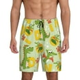 thumbnail image 1 of Balery Cartoon Dinosaurs Men's Cotton Knit Pajama Shorts Waistband & Pockets,Short Pajama Pants-Medium, 1 of 8
