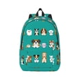thumbnail image 1 of Balery Cartoon Dogs Vintage Canvas Backpack for Men and Women - Large Capacity, Durable Travel Laptop Bag for School, Work, Hiking, and Outdoor Activities, 1 of 7