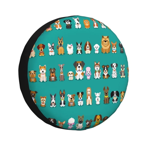 Balery Cartoon Dogstire Cover Waterproof Dust-Proof, Universal Spare Wheel Tire Cover For Trailer, Rv, Suv Truck And Vehicle Camper Accessories-14 Inch