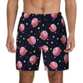 thumbnail image 1 of Balery Cartoon Donut Planets Mens Swim Trunks Swim Shorts for Men Quick Dry Inseam Beach Shorts with Compression Liner Pocket-Medium, 1 of 9