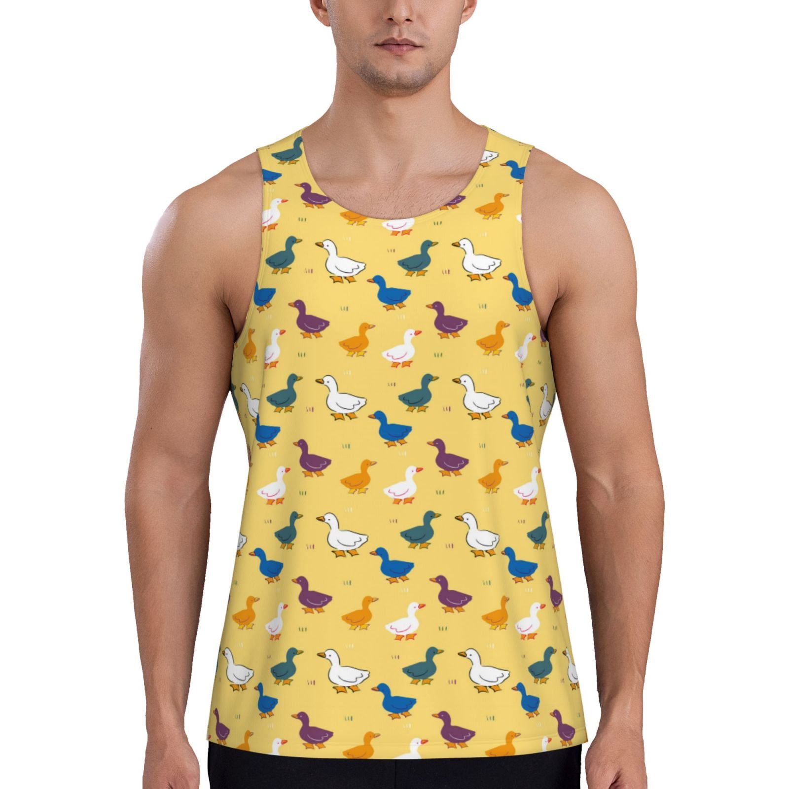 IRON PANDA Funny Gym Shirt For Men - Muscle Duck Graphic Fitted Workout T-Shirt (Cotton/Spandex Blend) - View #4