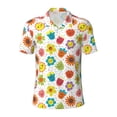 thumbnail image 1 of Balery Cartoon Flowers Printed Men’s Short Sleeve Polo Shirt, Midweight Men's Shirt,Golf Polo shirts -3X-Large, 1 of 9